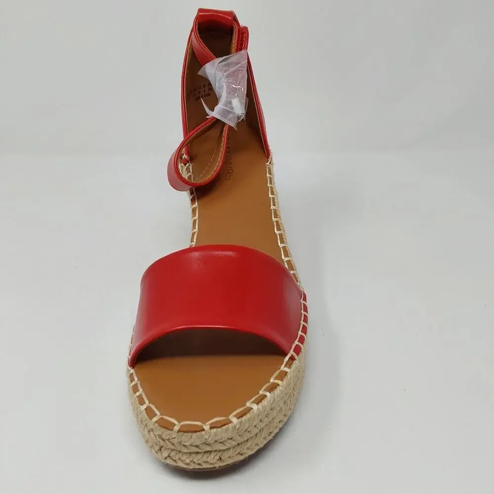 Dream Pairs Red Espadrille Wedge Sandals Ankle Strap Women's US 8 New